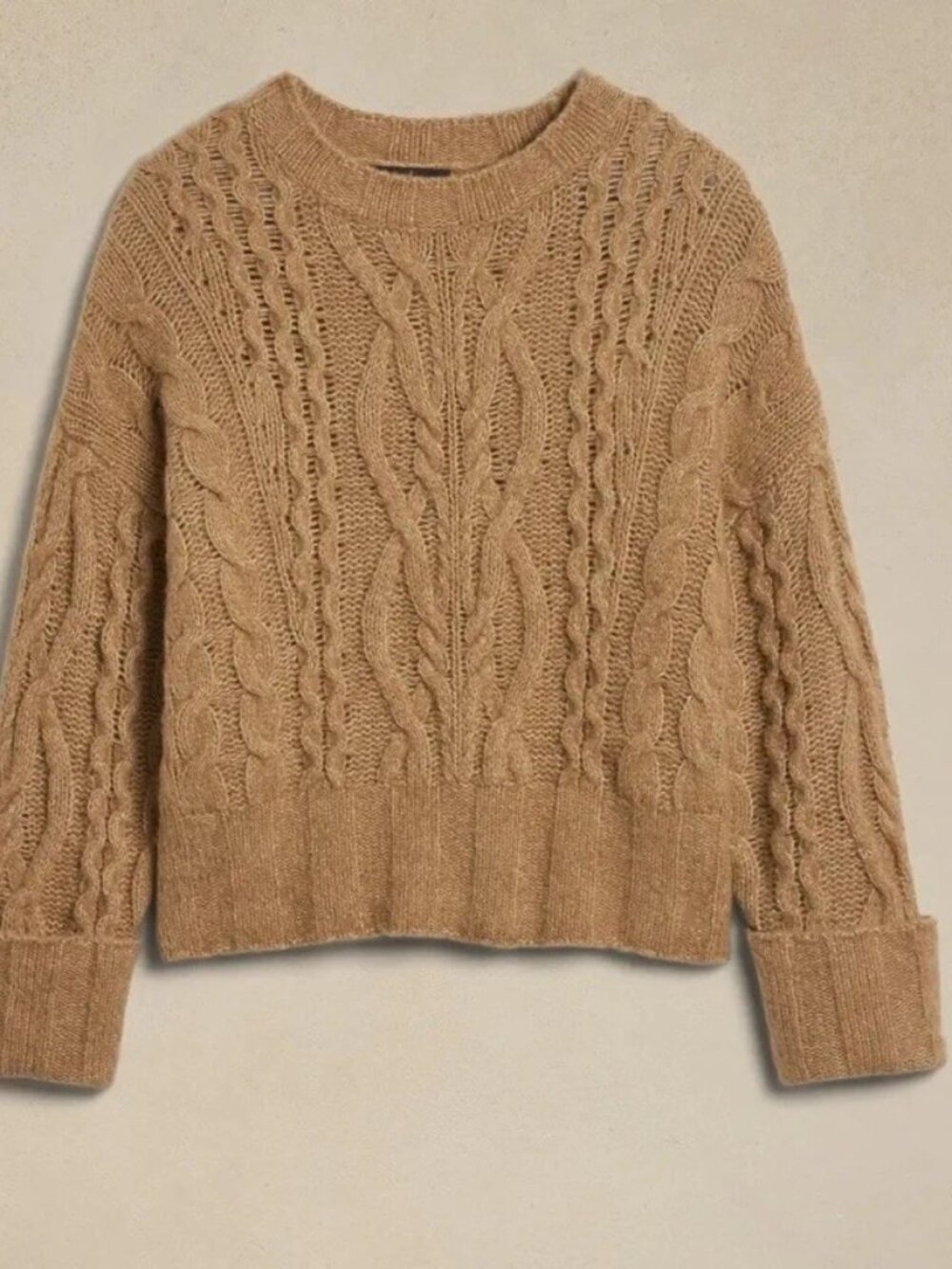NWT Banana Republic Sofie Cable-Knit Sweater - Camel/Large